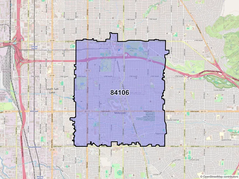 Map of ZIP Code 84106 — Salt Lake City, UT