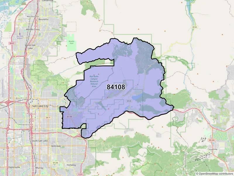 Map of ZIP Code 84108 — Salt Lake City, UT