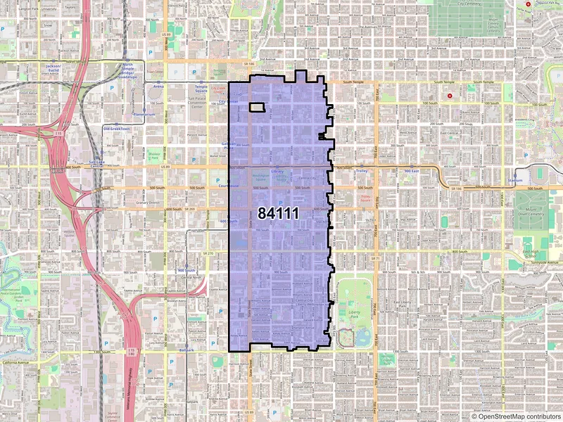 Map of ZIP Code 84111 — Salt Lake City, UT