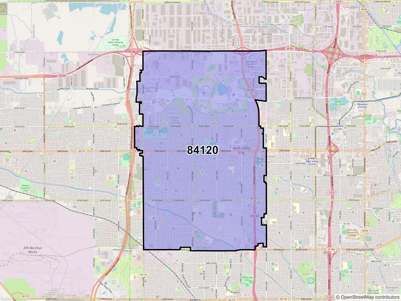 Map of ZIP Code 84120 — West Valley City, UT