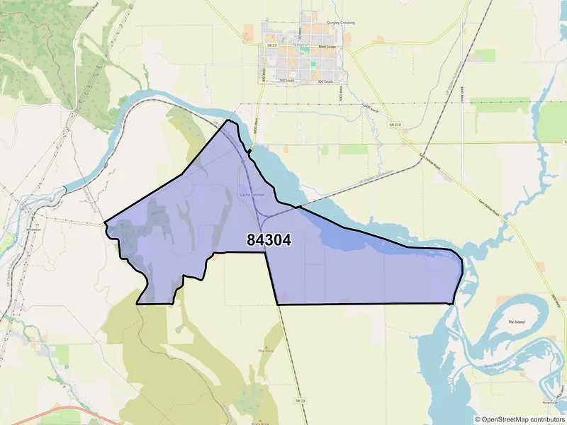 Map of ZIP Code 84304 — Cache Junction, UT