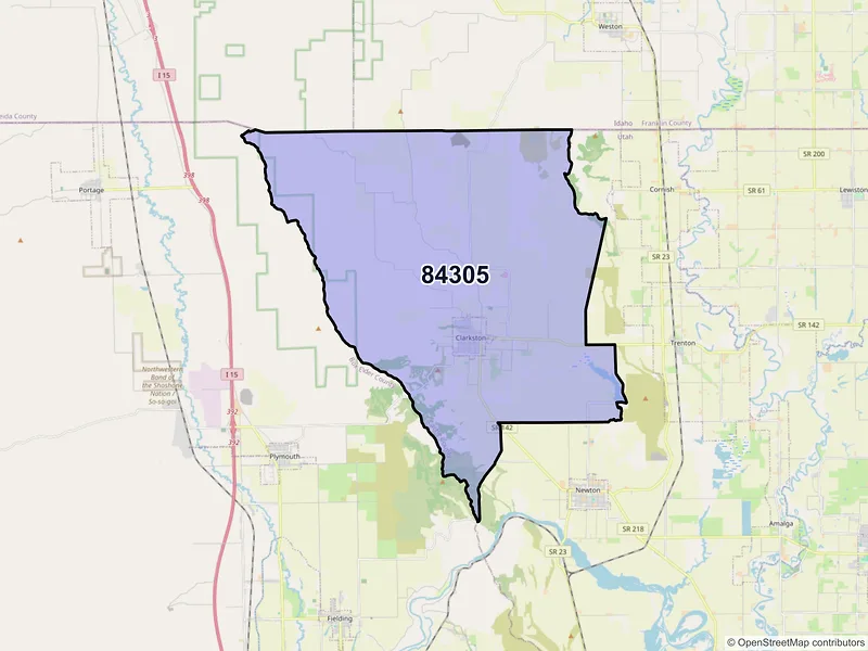 Map of Clarkston, Utah and ZIP codes