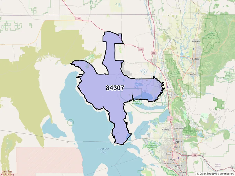 Map of ZIP Code 84307 — Corinne, UT
