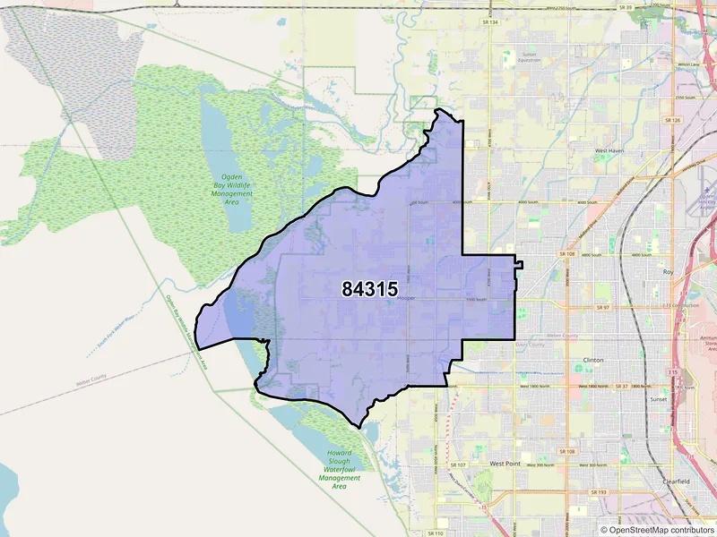 Map of ZIP Code 84315 — Hooper, UT