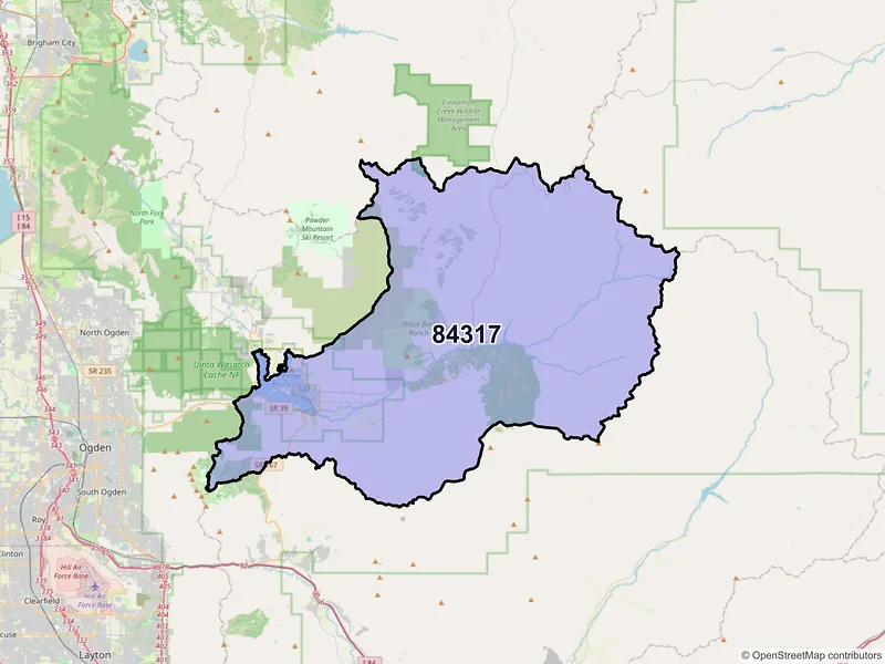Map of ZIP Code 84317 — Huntsville, UT