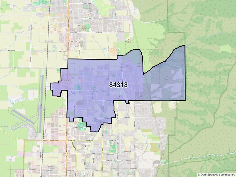 Map of ZIP Code 84318 — Hyde Park, UT
