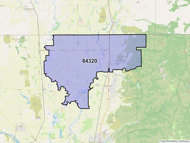 Map of ZIP Code 84320 — Lewiston, UT
