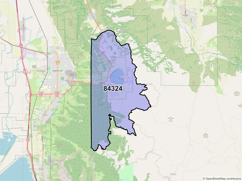 Map of ZIP Code 84324 — Mantua, UT
