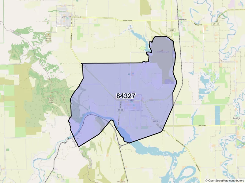 Map of Newton, Utah and ZIP codes