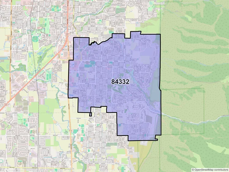 Map of Providence, Utah and ZIP codes