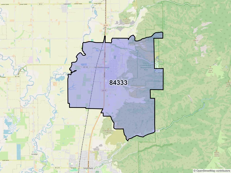 Map of ZIP Code 84333 — Richmond, UT