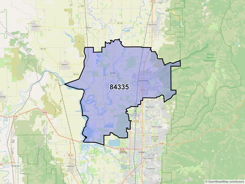 Map of ZIP Code 84335 — Smithfield, UT