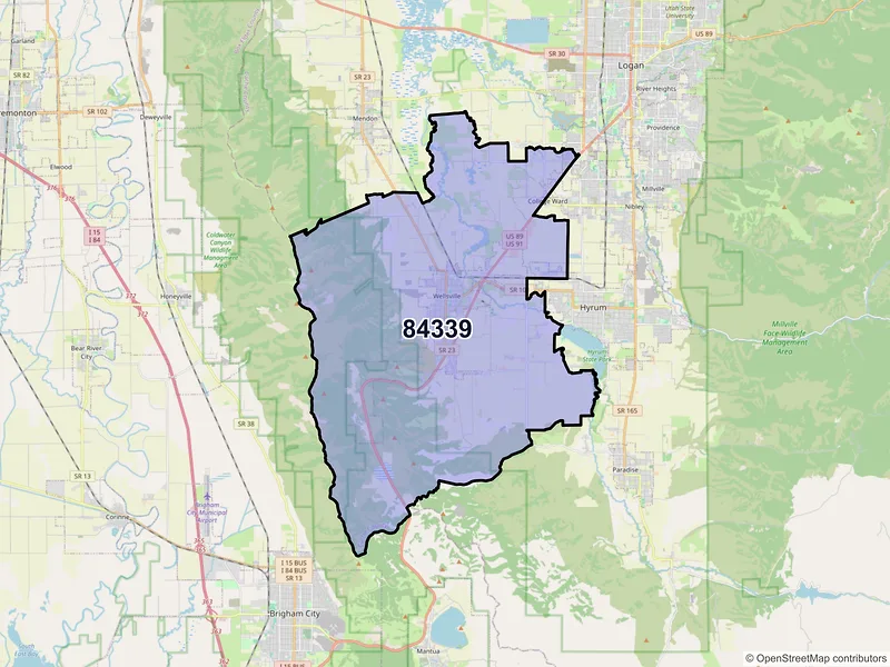 Map of ZIP Code 84339 — Wellsville, UT