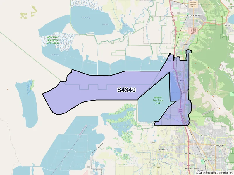 Map of ZIP Code 84340 — Willard, UT