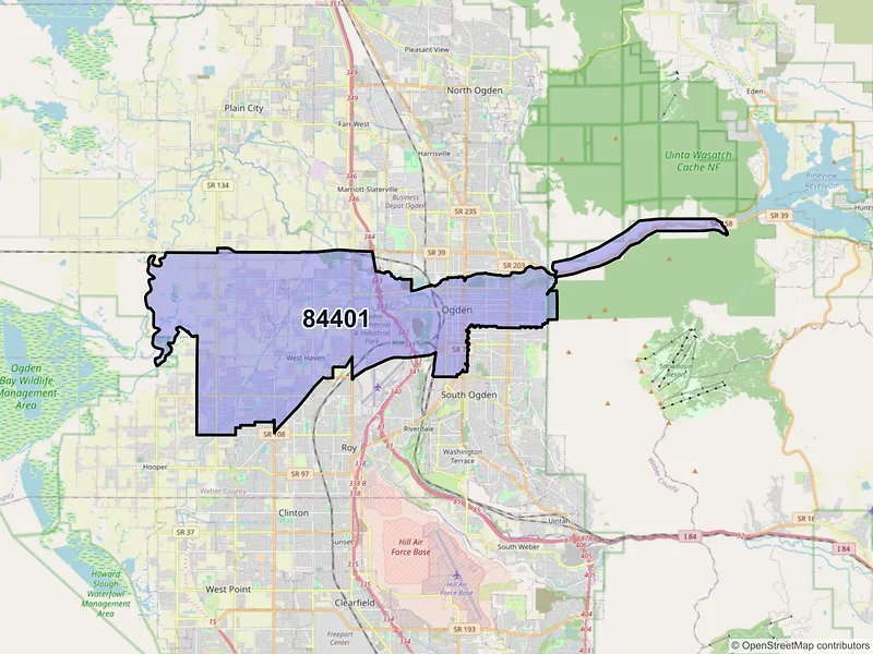 Map of ZIP Code 84401 — Ogden, UT