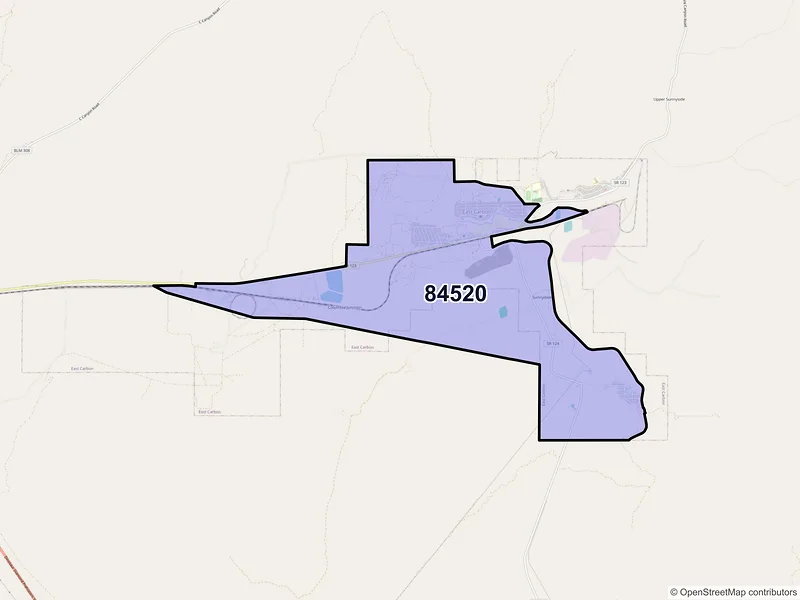 Map of ZIP Code 84520 — East Carbon, UT