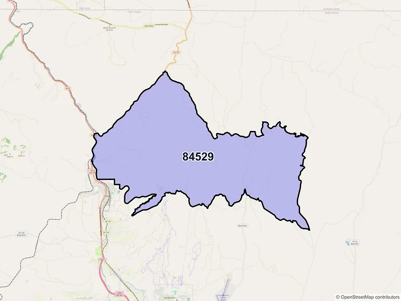Map of ZIP Code 84529 — Kenilworth, UT