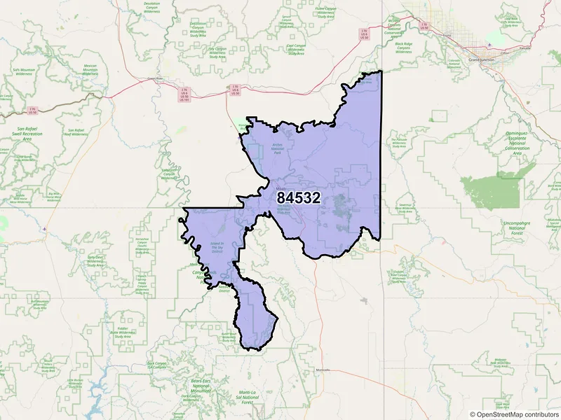 Map of ZIP Code 84532 — Moab, UT