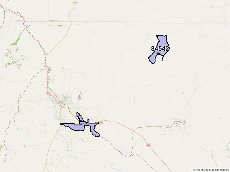 Map of ZIP Code 84542 — Wellington, UT
