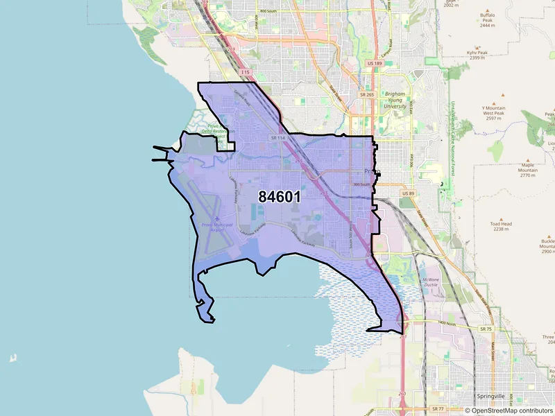 Map of ZIP Code 84601 — Provo, UT
