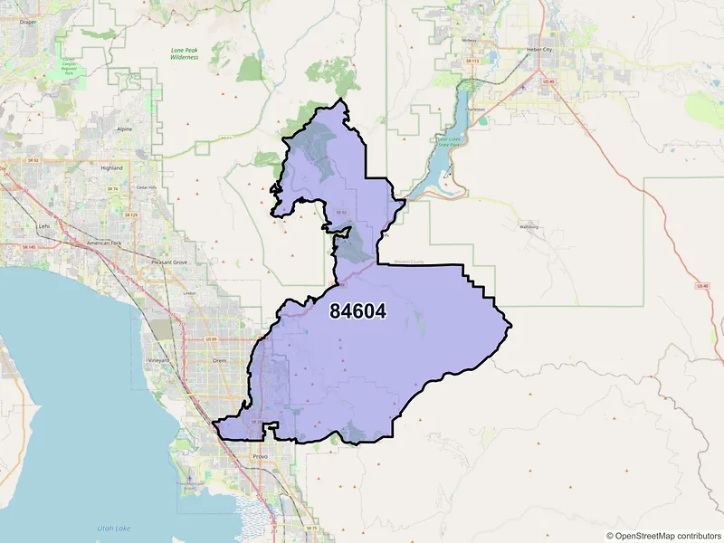 Map of ZIP Code 84604 — Provo, UT