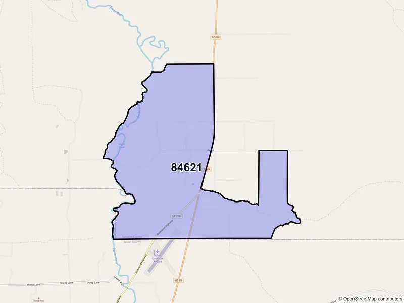 Map of ZIP Code 84621 — Axtell, UT
