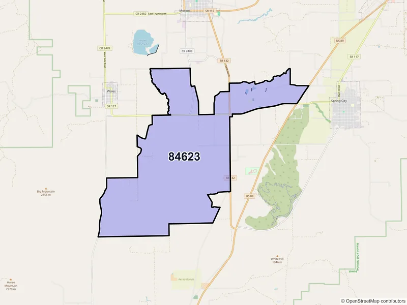 Map of Chester, Utah and ZIP codes