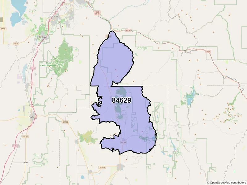 Map of ZIP Code 84629 — Fairview, UT
