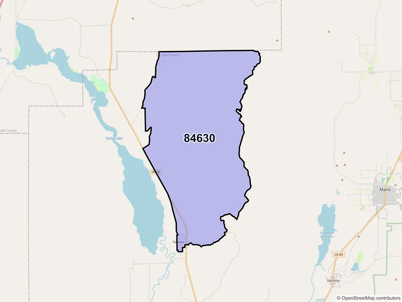 Map of ZIP Code 84630 — Fayette, UT