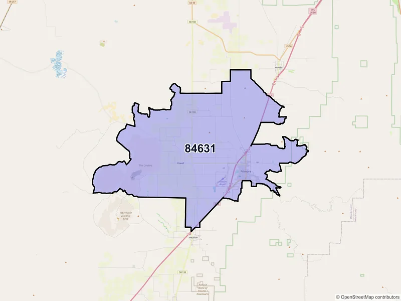 Map of ZIP Code 84631 — Fillmore, UT