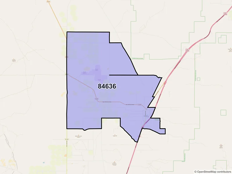 Map of Holden, Utah and ZIP codes