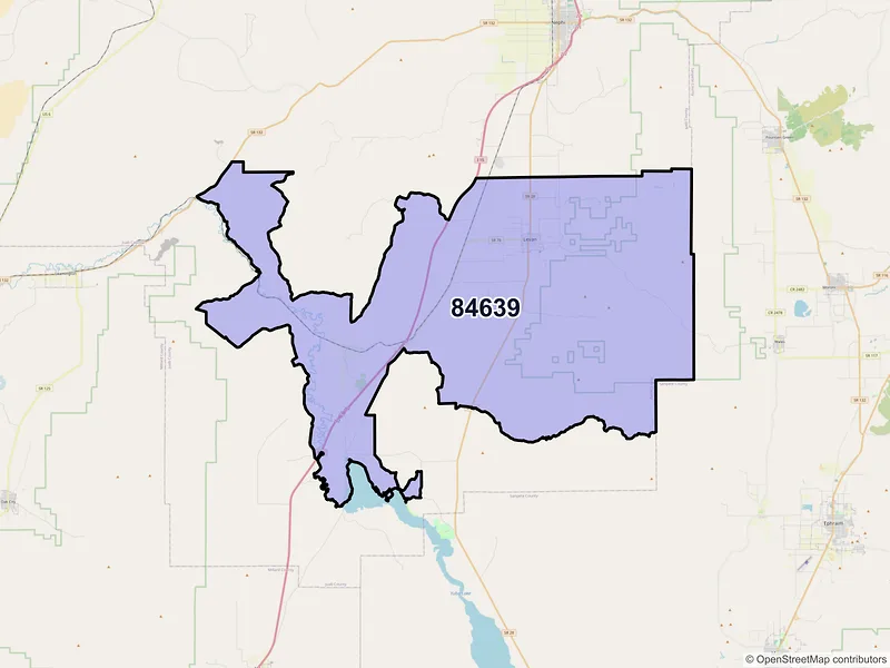 Map of Levan, Utah and ZIP codes
