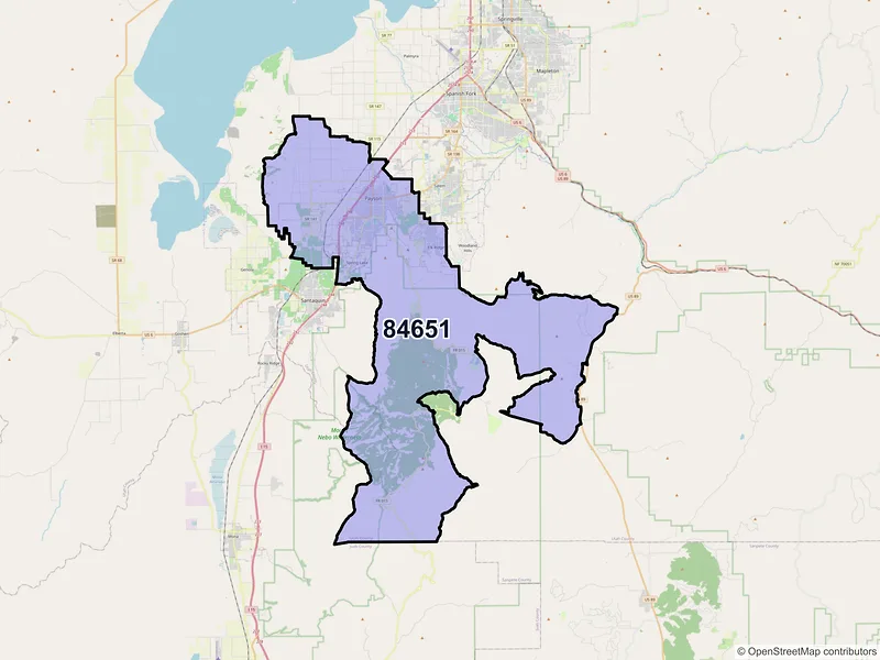 Map of ZIP Code 84651 — Payson, UT