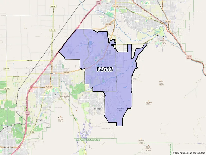 Map of ZIP Code 84653 — Salem, UT