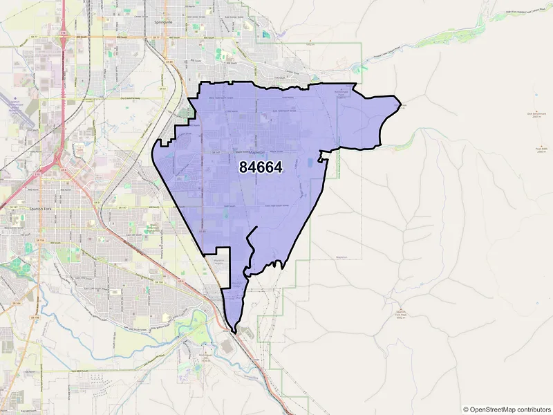Map of ZIP Code 84664 — Mapleton, UT
