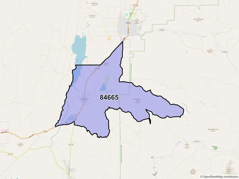 Map of Sterling, Utah and ZIP codes
