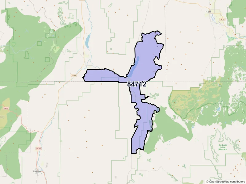 Map of ZIP Code 84712 — Antimony, UT