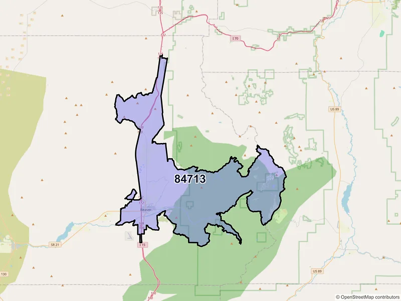 Map of ZIP Code 84713 — Beaver, UT