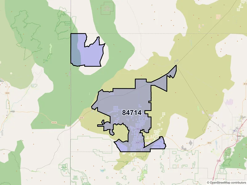Map of ZIP Code 84714 — Beryl, UT