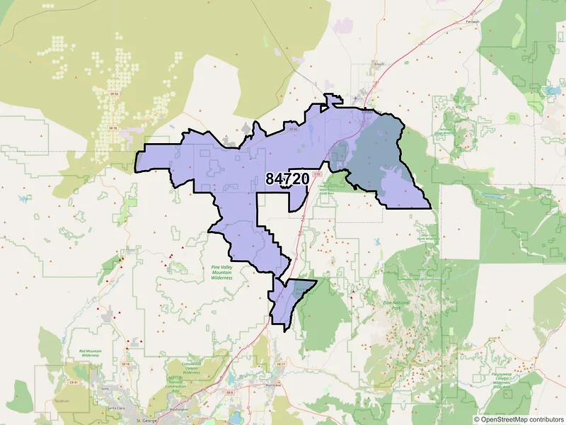 Map of ZIP Code 84720 — Cedar City, UT
