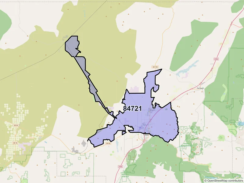 Map of ZIP Code 84721 — Cedar City, UT