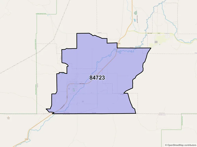 Map of Circleville, Utah and ZIP codes