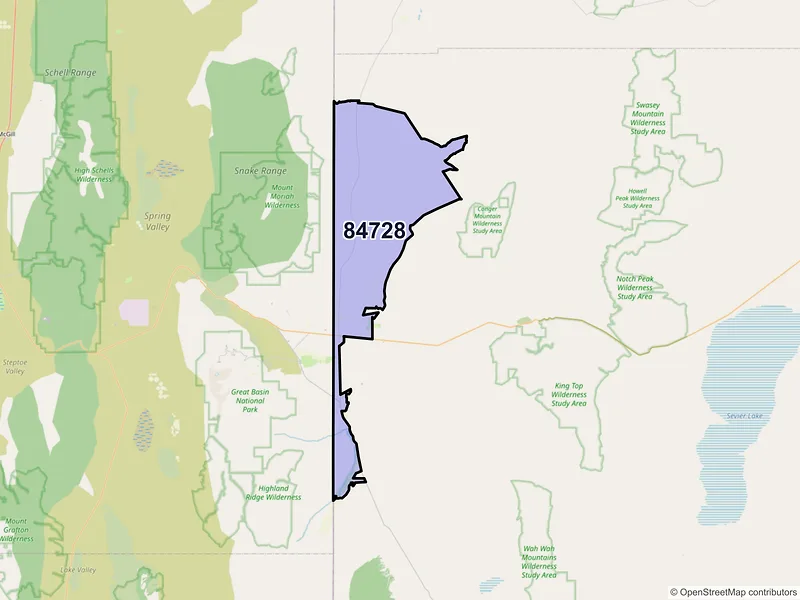Map of ZIP Code 84728 — Garrison, UT