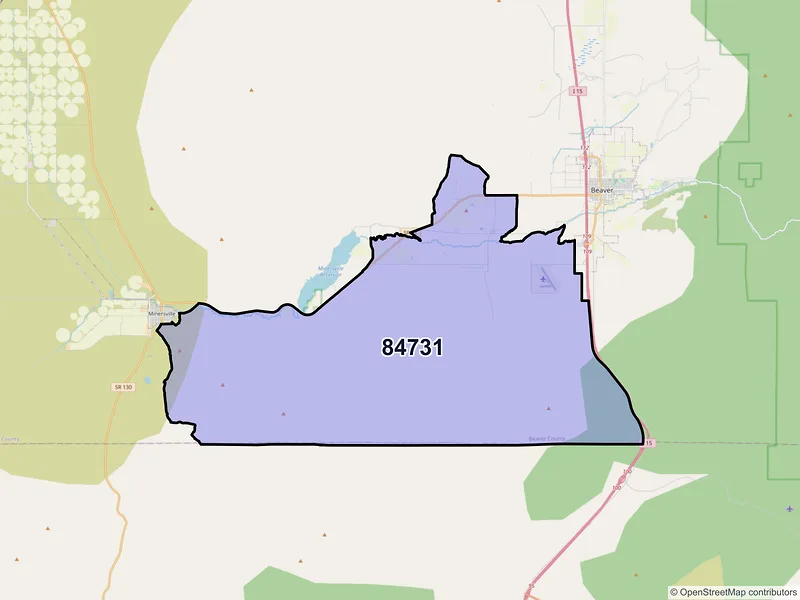 Map of Greenville, Utah and ZIP codes
