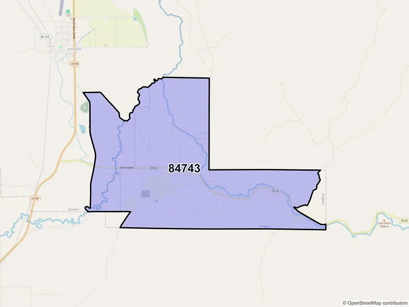 Map of ZIP Code 84743 — Kingston, UT