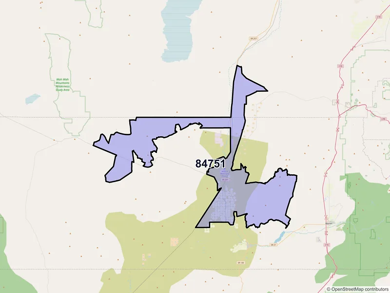 Map of ZIP Code 84751 — Milford, UT
