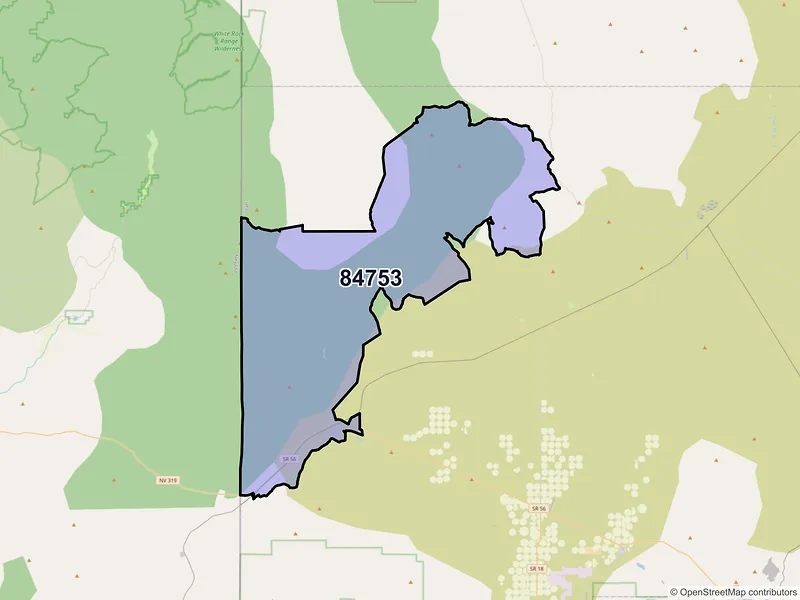 Map of ZIP Code 84753 — Modena, UT