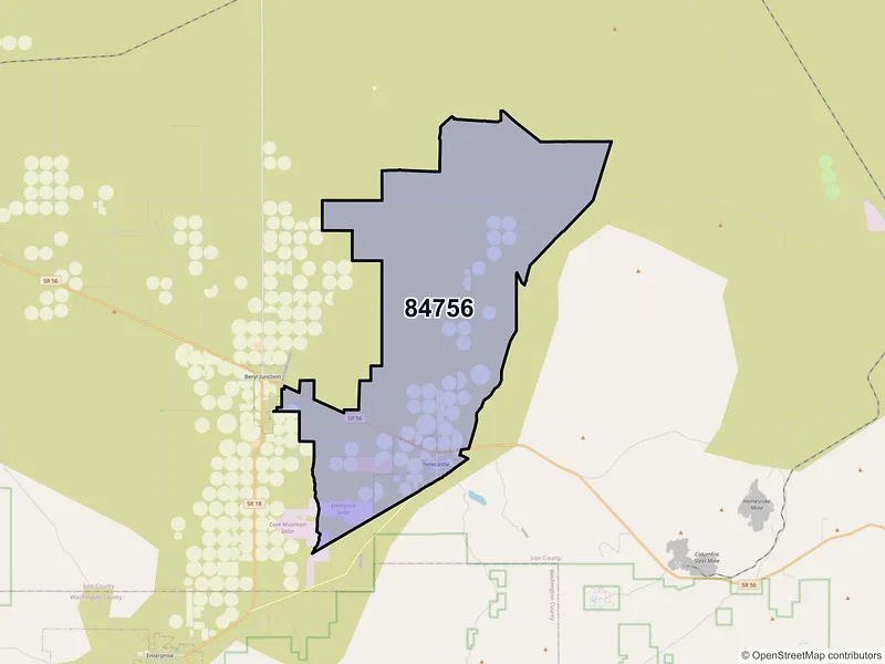 Map of Newcastle, Utah and ZIP codes