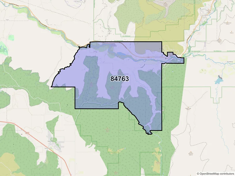 Map of Rockville, Utah and ZIP codes