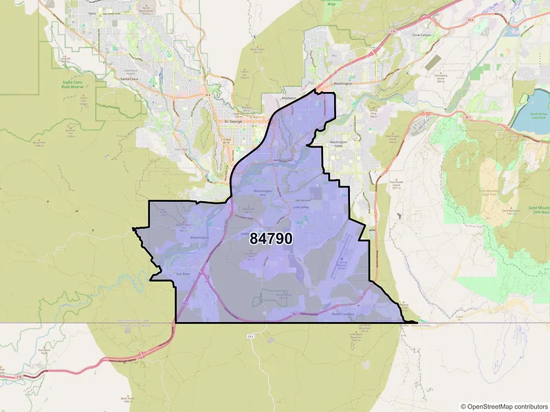 Map of ZIP Code 84790 — Saint George, UT